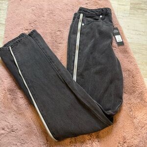 Fashion Nova Black Skinny Jeans with Silver Zipper